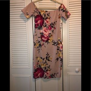 Charolette Russe Mauve Off The Shoulder Dress